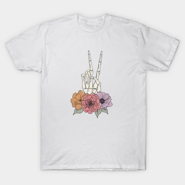 Pretty peace skeleton T-Shirt by chris@christinearnold.com